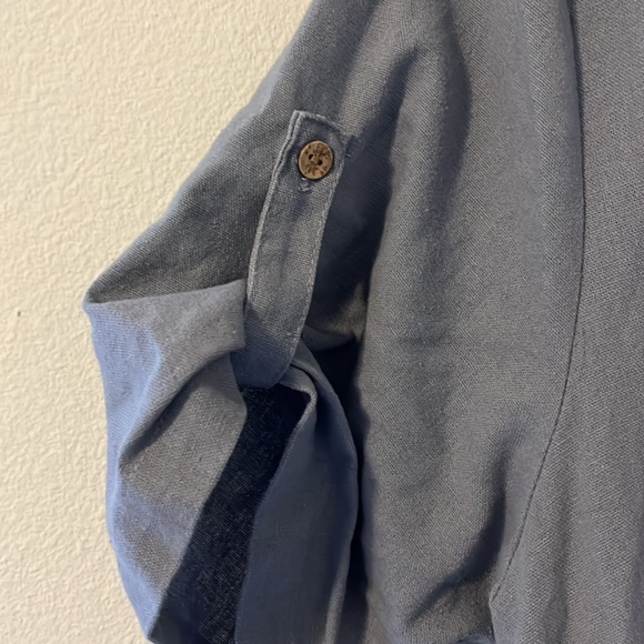 Blue/grey Short Sleeved Linen Dress | XL - Picture 3 of 6